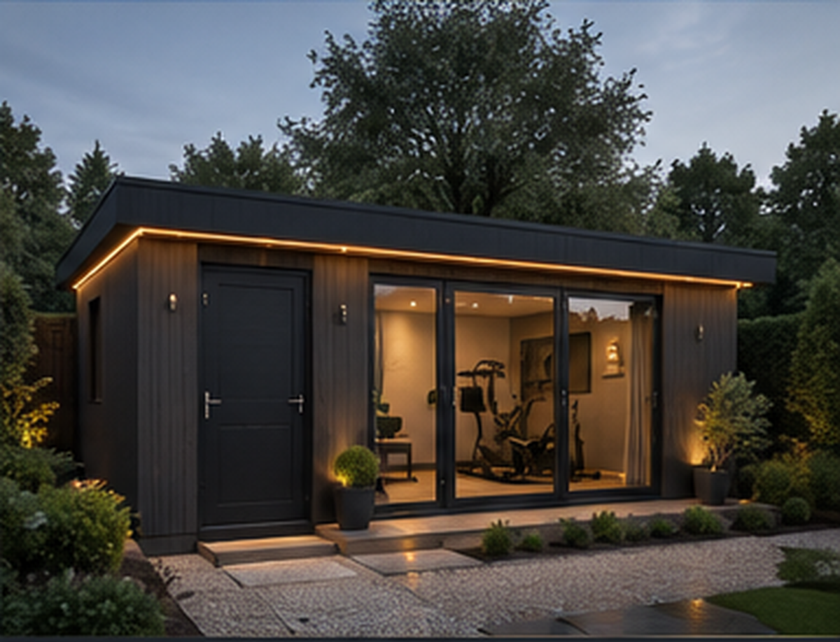 The Dual Space luxury SIP garden room with main glazed room and integrated storage